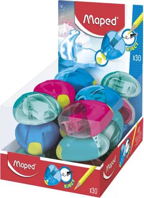 Produktbild von Maped Spitzdose i gloo Eject farbig sortiert Display (30 Spitzer)