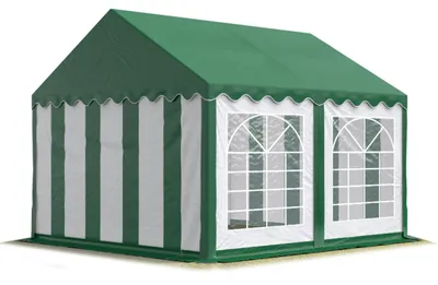 Image de TOOLPORT 4x4 m Tente de réception / Barnum vert-blanc toile de haute qualité PVC 700 N