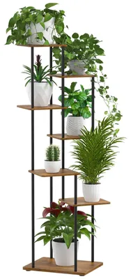 Immagine prodotto di Scaffale per piante - Angolare - 7 livelli - Legno e metallo - 130 cm