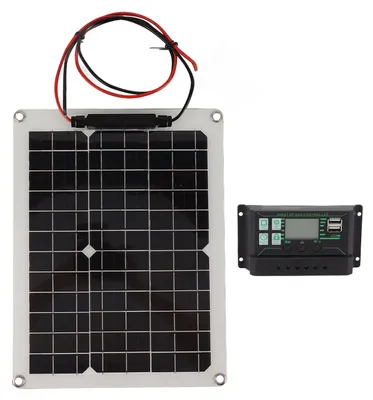 Immagine prodotto di Kit di pannelli solari, 300 W, regolatore di carica, alta efficienza, 2 uscite USB per campeggio all'aperto, camper, barca