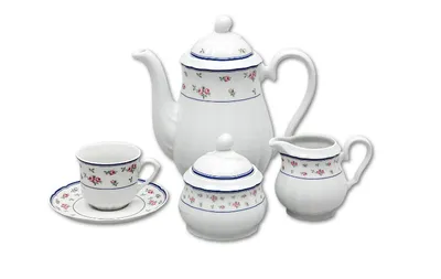 Zdjęcie produktu dla Zestaw kawowy, porcelana Carlsbad Thun, róże, 15 szt