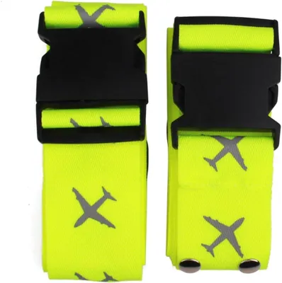 Imagen del producto de Correas ajustables para maletas, 2 unidades, color verde, para equipaje