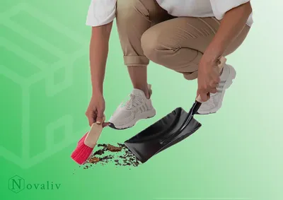 Immagine prodotto di Novaliv 4x set di palette nere elaston set di palette e spazzole a mano set per spazzare set di palette e spazzole a mano elaston paletta e spazzola accessori per caminetto scopa per caminetto paletta per caminetto