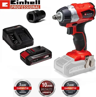 Produktbild von Einhell Professional Akku Schlagschrauber TP-CW 18 Li BL (18 V, 215 Nm, Brushless, Außenvierkant-Aufnahme, Bit-Adapter, mit Akku 2,5 Ah , Ladegerät