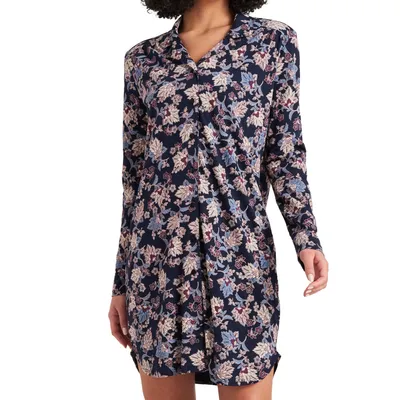 Produktbild von Schiesser Feminine Floral Comfort Fit Nachthemd Lockere Passform, Durchgängige Knopfleiste und Reverskragen, Feine, weiche Interlock-Qualität