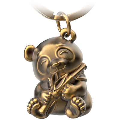 Produktbild von Panda Bär Schlüsselanhänger "Tao" in Antique Bronze - Süßer Glücksbringer - Geschenk für Panda Bär Liebhaber