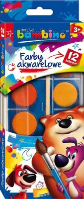 Obrázek produktu pro Akvarelové barvy 12 barev Bambino