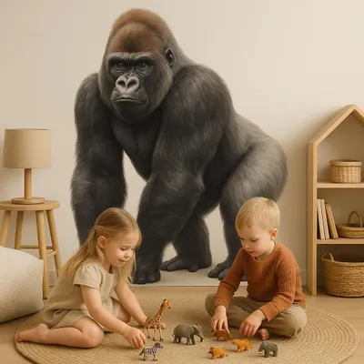 Gorilla im Dschungel- und Safari-Stil – Decords Wandtattoo, Produktansicht 1