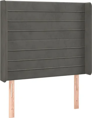 Produktbild von vidaXL Kopfteil mit Ohren Dunkelgrau 83x16x118/128 cm Samt