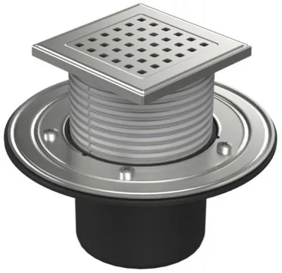 Image de Siphon de sol Chud?j, sortie D110, bride en acier inoxydable, grille GATE G1 386 B