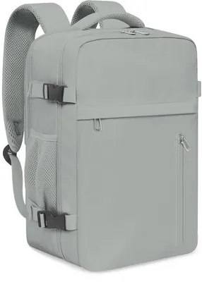 Obrázek produktu pro Uniqoos® Kompaktní batoh do letadla, splňující požadavky leteckých společností (40×20×25 cm, 20 l) – šedá barva, voděodolný, přihrádka na notebook, skrytá kapsa na cennosti