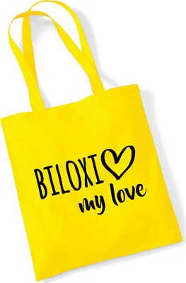 Produktbild von Huuraa Jutebeutel Biloxi my love 10 Liter Yellow Baumwolle Tasche Geschenkidee
