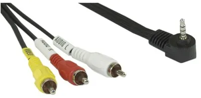 Produktbild von InLine Audio/Video Kabel, 3,5mm 4pol Stecker auf 3x Cinch Stecker, 3.5mm, 3 x RCA, 1,5 m, Schwarz
