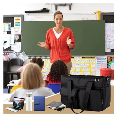 Produktbild von Große Lehrertasche für Damen, Arbeitstasche mit vielen Fächern und Laptopfach, tragbare Handtasche mit hoher Kapazität für Krankenschwestern, Lehrer und Ärzte