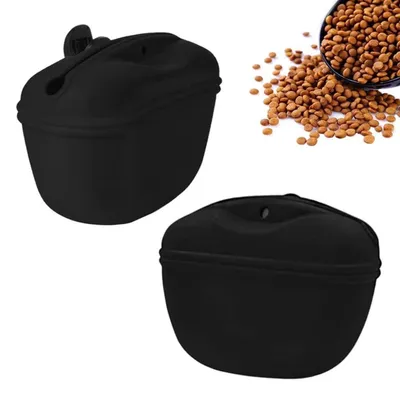 Produktbild von Leckerlitasche Silikon 2 Stück mit Clip für Hundetraining Wasserdicht Schwarz