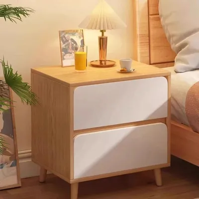 Produktbild von STUNQ® Nachttisch, Beistelltisch, Schlafzimmer, Nachttisch mit Schubladen, Aufbewahrungsschrank, kleines Regal