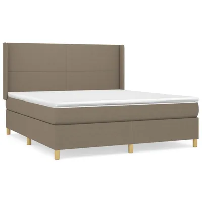 Zdjęcie produktu dla Łóżko Kontynentalne Z Materacem, Taupe, Tkanina, 180X200 Cm Lumarko!