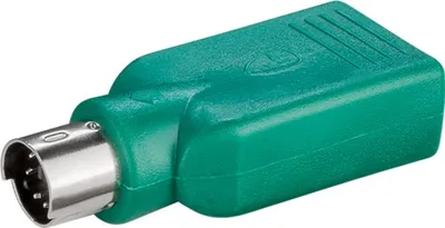 Immagine prodotto di 10X Adattatore USB Goobay 68919, verde - Presa USB (tipo A) > Spinotto Mini-DIN 6 (PS/2)