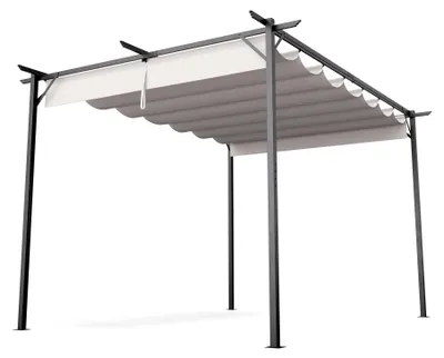 Obrázok produktu pre Blumfeldt Pantheon robustná pergola 3 x 4 m - Stabilný záhradný altánok s oceľovým rámom s práškovým nástrekom, polyesterovou strechou potiahnutou PA odolnou voči poveternostným vplyvom, pre záhradu a terasu