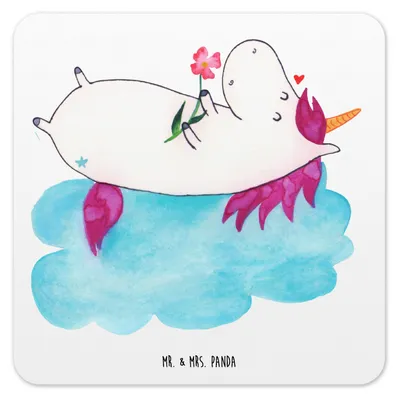 Produktbild von Mr. & Mrs. Panda Tischuntersetzer Einhorn Verliebt 15er Set - Weiß - Geschenk, Flaschenuntersetzer, Liebe, Freundin, Untersetzer Kunststoff, Gläser, Coaster, Einhörner