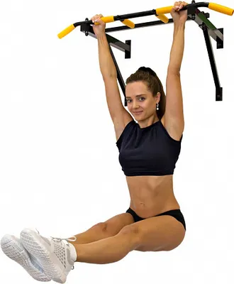 Produktbild von Klimmzugstange Wandmontage bis 200 Kg / Schwarz - Pull Up Bar, Gummigriffe - STM