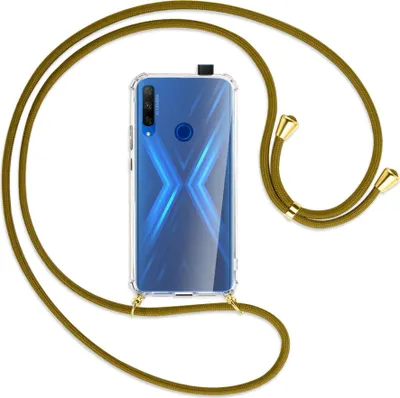 Produktbild von Handykette Backcover-Schutzhülle mit Band (Metall goldfarben) für Honor 9X / 9X Premium - khaki