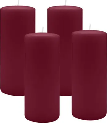 Produktbild von 4er Set Adventskranzkerzen Bordeaux Ø 50 x 200 mm