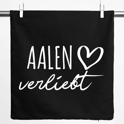 Produktbild von Huuraa Kissenbezug Aalen verliebt 40x40cm Black Baumwolle Dekokissenbezug Geschenkidee