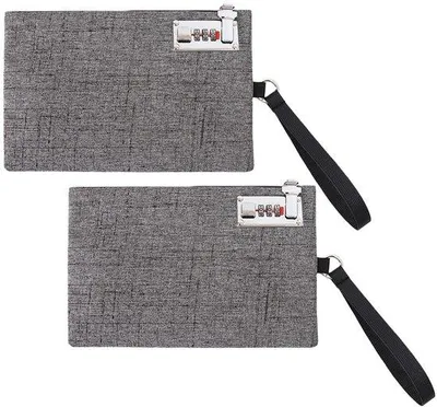 Zdjęcie produktu dla Portfel zamykany na zamek - Wodoodporna torba bankowa - Torba do przechowywania dokumentów - 25,5 x 16,5 cm - Trwała - Bezpieczna i niezawodna - Portfel zabezpieczony