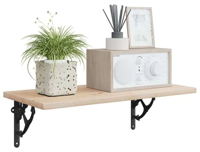 Productafbeelding van Wandplankbeugels, 12 stuks, zwart, 21 x 21 x 3,5 cm, staal