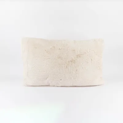 Produktbild von XL Kuschelkissen aus Polyesterplüsch einfarbig cremeweiß 50x80cm