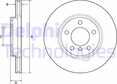Produktbild von 2x DELPHI Bremsscheibe BG4771C für MINI Countryman (R60) Paceman (R61) 45 3mm