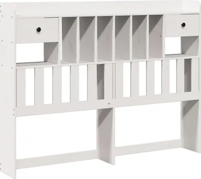 Produktbild von vidaXL Kopfteil mit Stauraum Weiß 140 cm Massivholz Kiefer