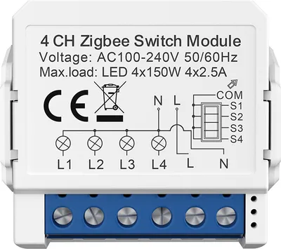 Produktbild von INF ZigBee Smart Switch Modul - 4-fach, Weiß, Nullleiter