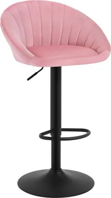 Produktbild von WOLTU Barhocker, höhenverstellbar drehbar, mit Rückenlehne, Samt Metall : Rosa 1 Farbe: Rosa Stückzahl: 1