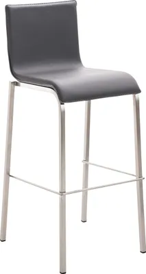 Produktbild von CLP Barhocker Avola Leder Flach E78 Edelstahlgestell weiß