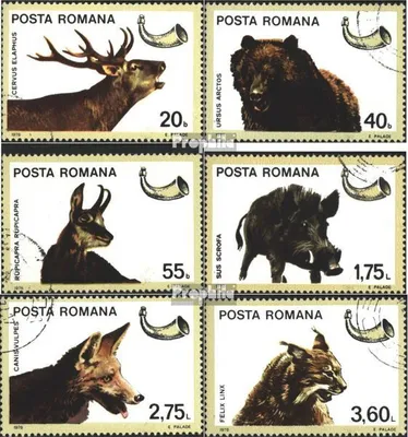Produktbild von Briefmarken Rumänien 1976 Mi 3366-3371 (kompl.Ausg.) postfrisch Jagdbare Tiere