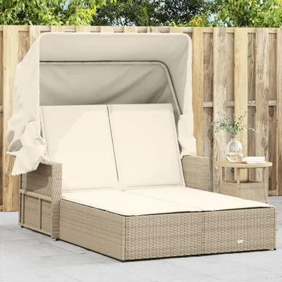 Image de Fauteuil double - Banc d'extérieur - Banc de jardin - Transat - Fauteuil relax - Dossier réglable