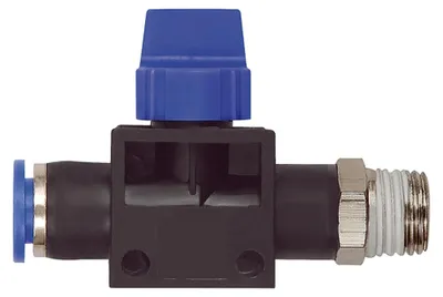 Produktbild von Riegler 3/2-Wegeventil »Blaue Serie«, Steckanschluss, R 1/8 außen Ø 6mm