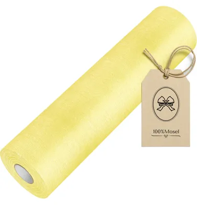 Productafbeelding van 100% Mosel vlies tafelkleed, in pastelgeel (30 cm x 25 m), tafelband