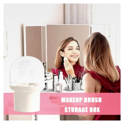 Produktbild von Make-up-Pinsel-Organizer mit Deckel, staubdichter Pinselbecher, verdeckter Pinsel-Organizer, Kosmetikpinsel-Behälter für den Schminktisch