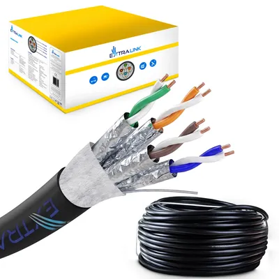 Productafbeelding van Extralink CAT6A FTP F/UTP Outdoor Netwerkkabel Cat. 6A, 305 m, 10 Gb/s, Gel, 100% Koper