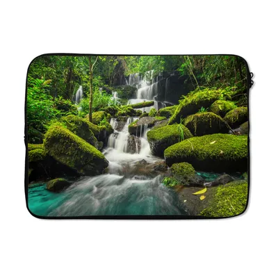 Produktbild von MuchoWow® Laptop Hülle 13 Zoll Wasserfall - Tropisch - Regenwald Laptoptasche - Laptophülle - Sleeve - Rundumschutz