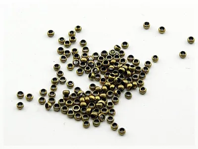 Produktbild von Vintageparts Quetschperlen antik bronze 2mm Messing 200 Stück Schmuckdraht