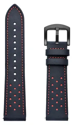 Immagine prodotto di Bracciale in pelle - Compatibile con Venu 2/3 - Cinturino per smartwatch - Chiusura metallica - Blu notte