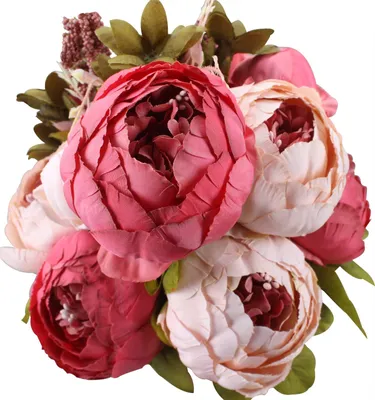 Produktbild von Duovlo Künstliche Pfingstrosen, Seidenblumen, Vintage-Stil, für Hochzeit, Heimde