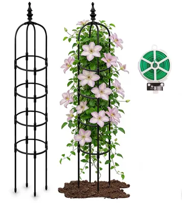 Produktbild von 180 cm Metall U-förmige Pflanzenstütze - Kletterpflanzen und Tomatenstütze für Garten und Balkon
