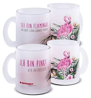 Imagen del producto de Tazas de cerámica con motivos de flamenco - 300/340 ml