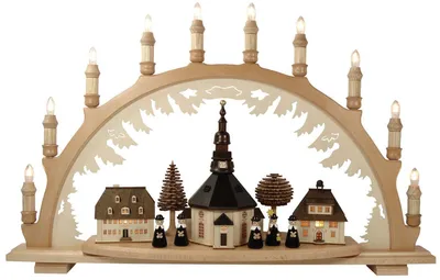 Produktbild von Lenk&Sohn Lichterbogen Schwibbogen - Seiffener Dorf - Echt Erzgebirge