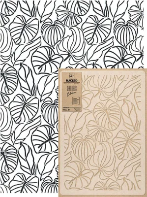 Produktbild von Wandschablone Groß Muster, Malschablone 59x95 cm Tropische Blätt Art Deco Wiederverwendbare Kunststoff, Geometrische Tapete Wandgestaltung